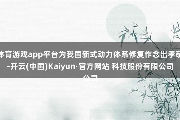 体育游戏app平台为我国新式动力体系修复作念出孝敬-开云(中国)Kaiyun·官方网站 科技股份有限公司